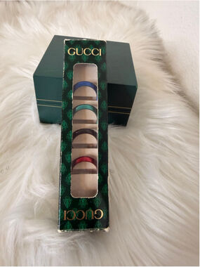 Vintage GUCCI Interchangeable Watch Metal Bezel Set – 4 Colors w/ Box